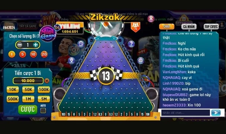 Giao diện chơi game nhanh ZicZac Tại Crown88